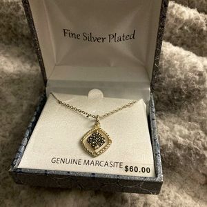 Necklace Marquasite silver plated